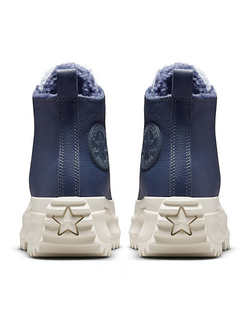 CONVERSE Run Star Hike Hi sherpa and leather platform sneakers