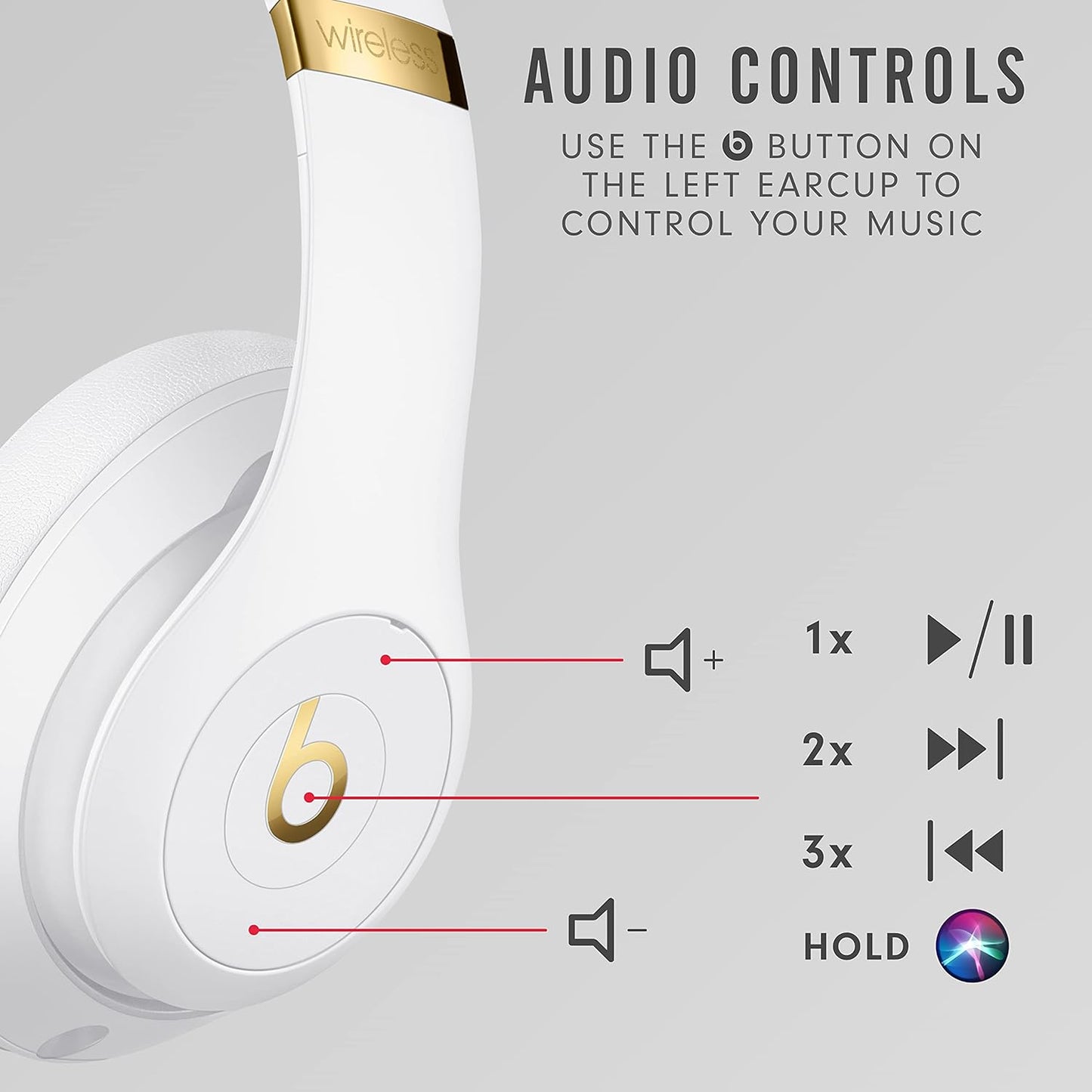 Beats Studio3 Over-Ear Wireless Headphones - White