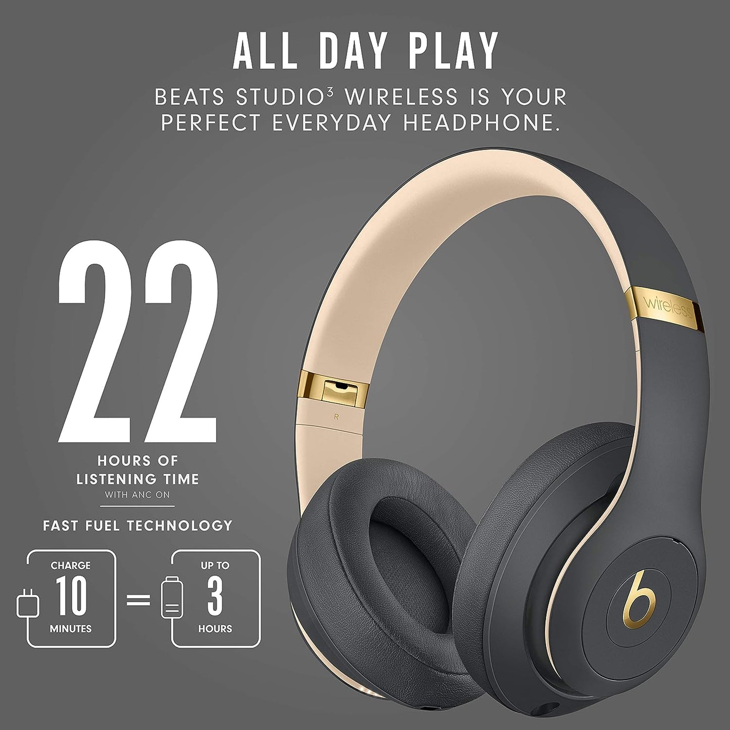 Beats Studio3 Over-Ear Wireless Headphones - Shadow Grey