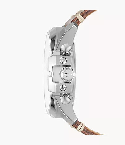 Diesel Men's Mega Chief Chronograph Brown Leather Watch