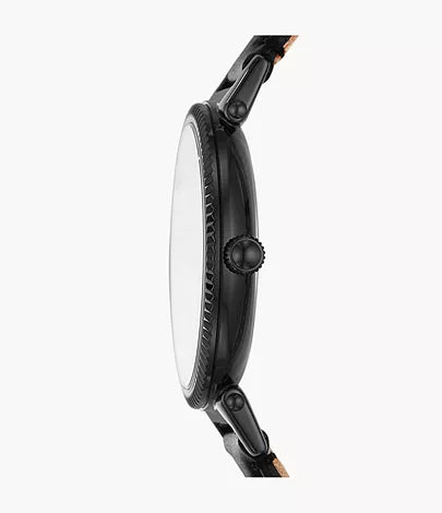 Fossil Daisy Three-Hand Black Leather Watch