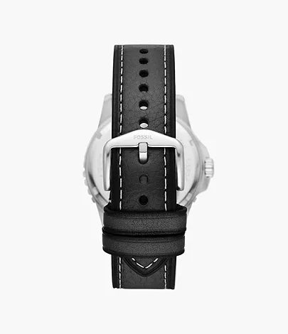 Fossil Blue Dive Three-Hand Date Black LiteHide™ Leather Watch