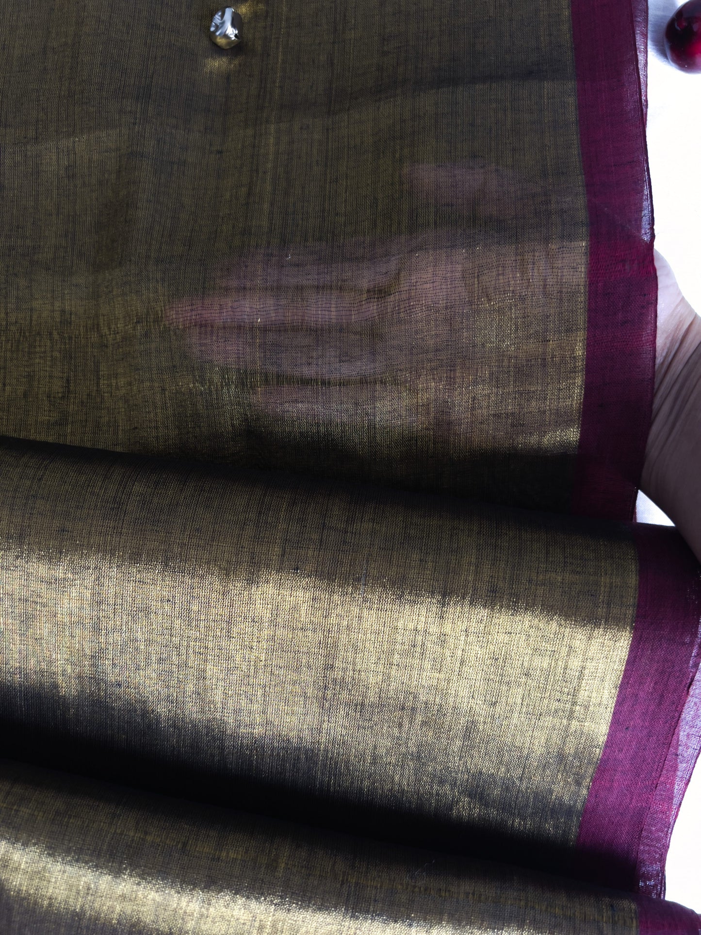 Copper Glow – Handwoven Tissue Saree