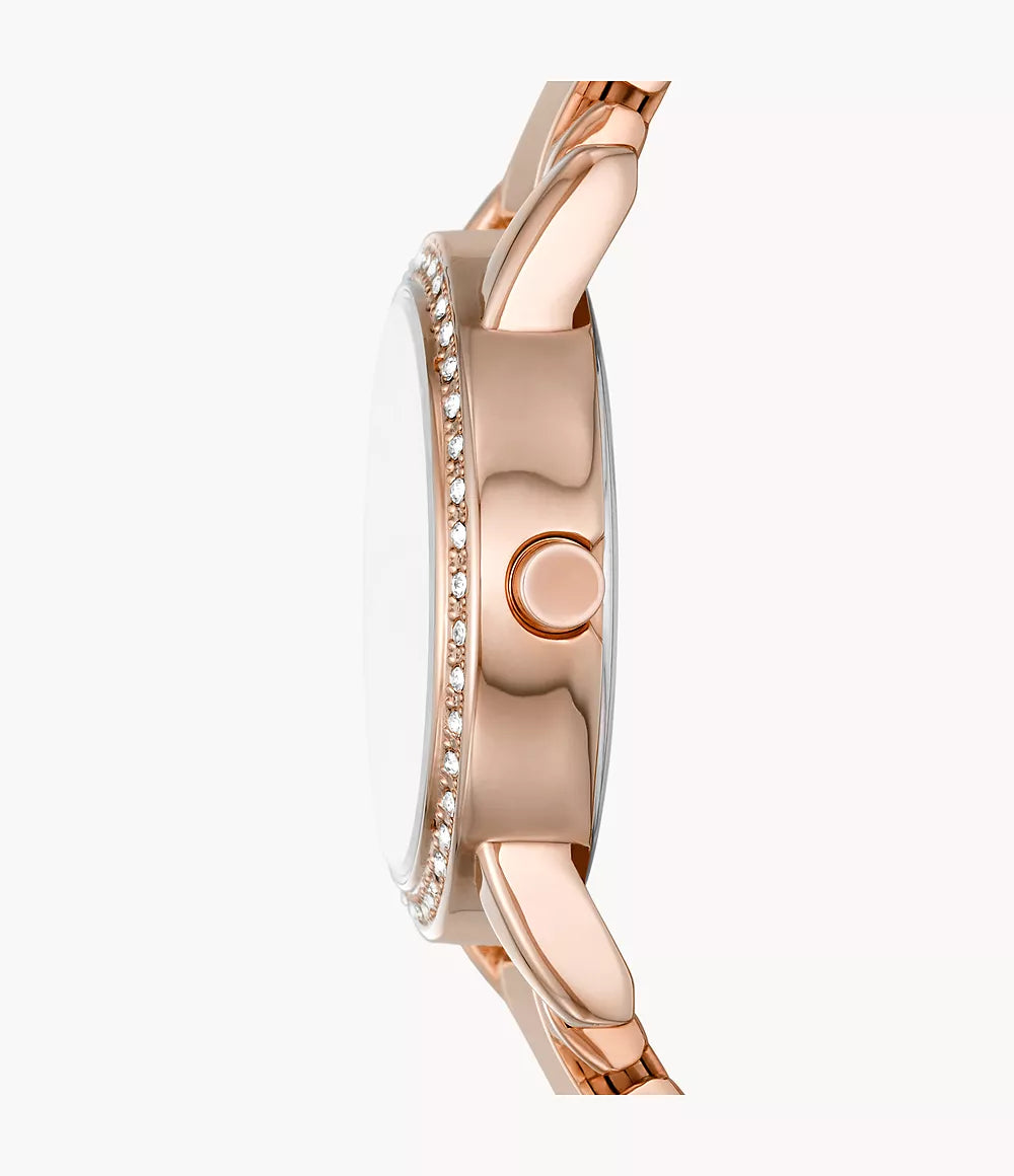 DKNY Three-Hand Rose Gold-Tone Stainless Steel Watch