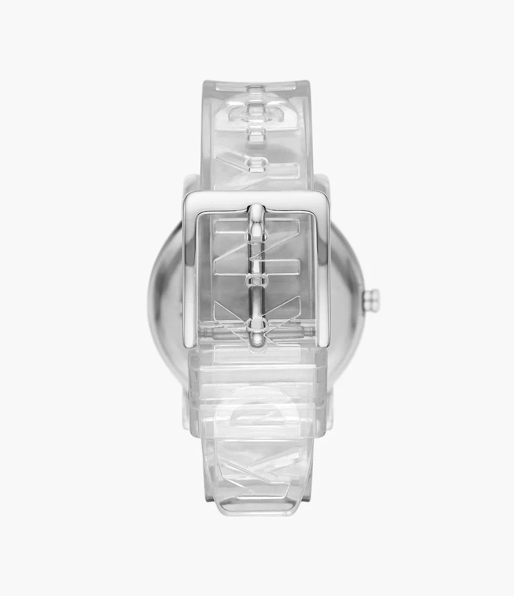 DKNY Soho Three-Hand Clear Polyurethane Watch