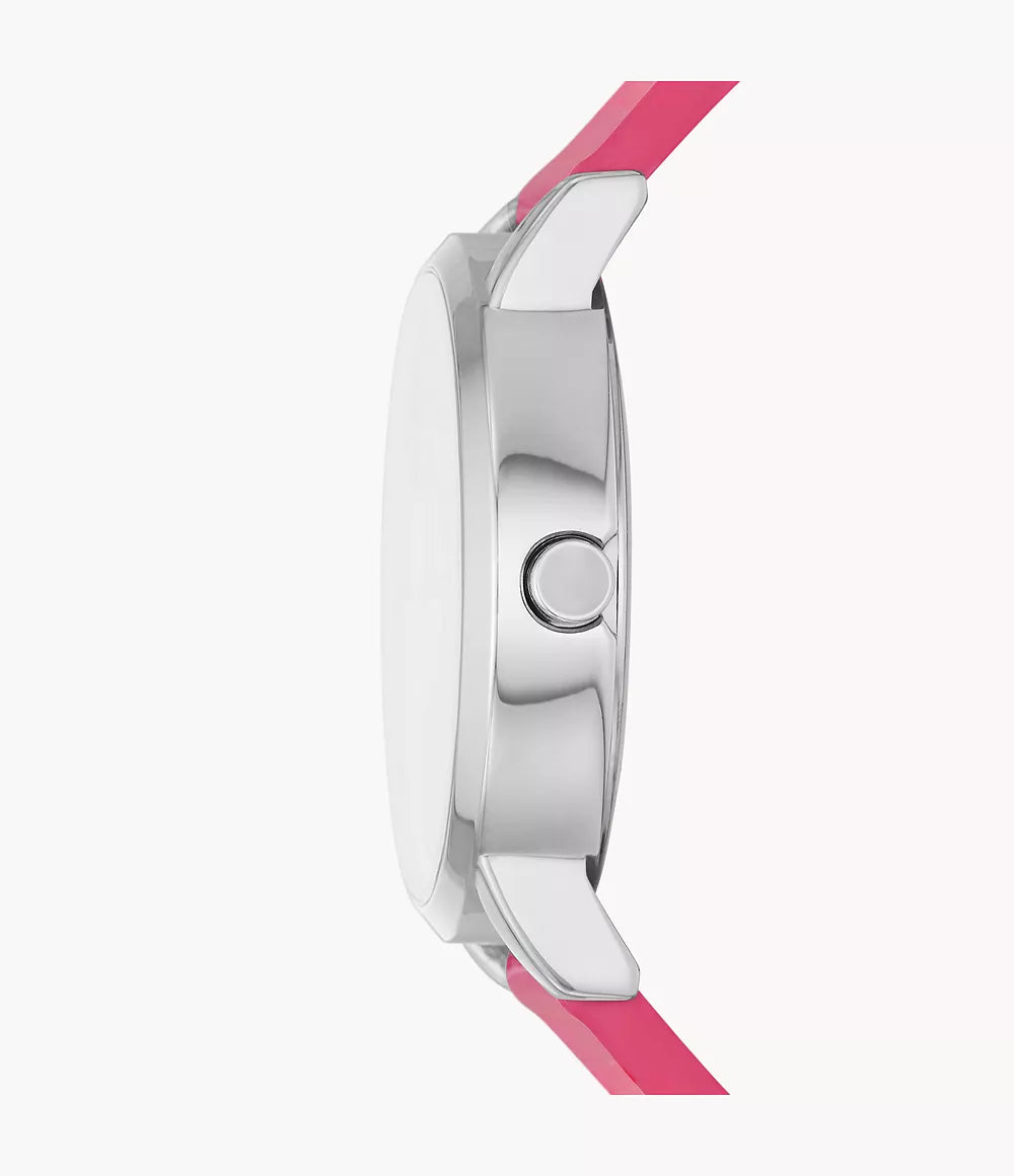 DKNY Soho Three-Hand Pink Polyurethane Watch