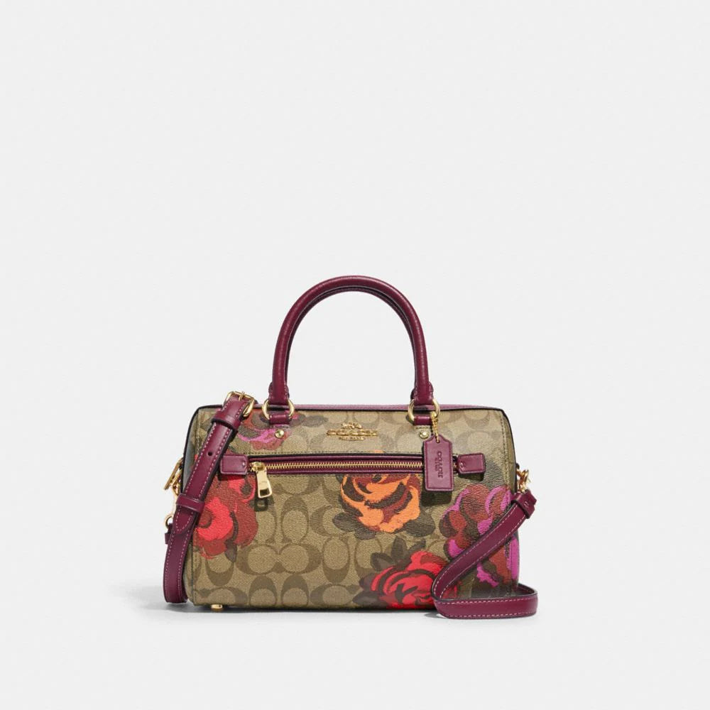 Coach Rowan Satchel In Signature Canvas With Jumbo Floral Print