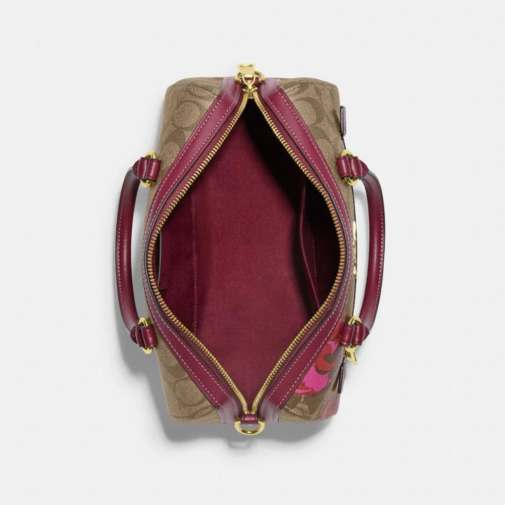 Coach Rowan Satchel In Signature Canvas With Jumbo Floral Print