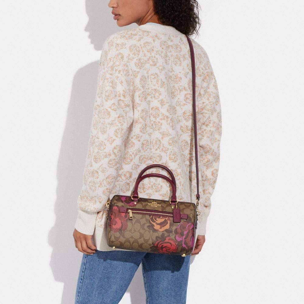 Coach Rowan Satchel In Signature Canvas With Jumbo Floral Print