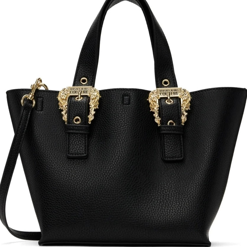Versace Jeans Couture baroque-buckle Black tote bag