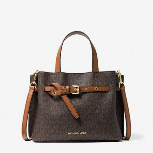 Michael Kors Emilia Small Logo Brown Satchel