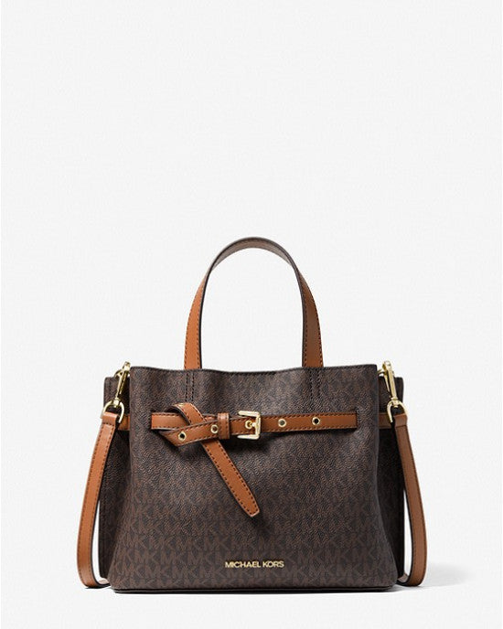 Michael Kors Emilia Small Logo Brown Satchel