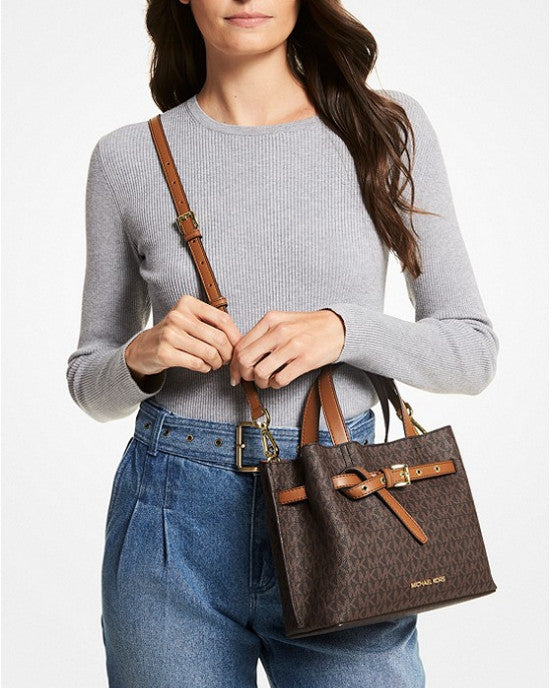 Michael Kors Emilia Small Logo Brown Satchel