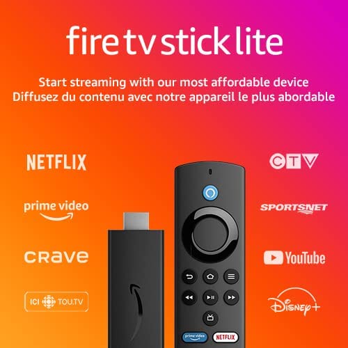 Amazon Fire TV Stick Lite with latest Alexa Voice Remote Lite (no TV controls), HD streaming device