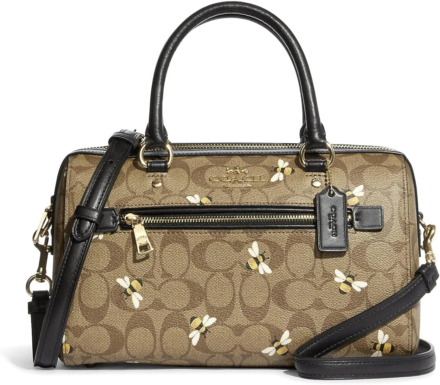 Coach Rowan Satchel In Signature Canvas With Bee Print