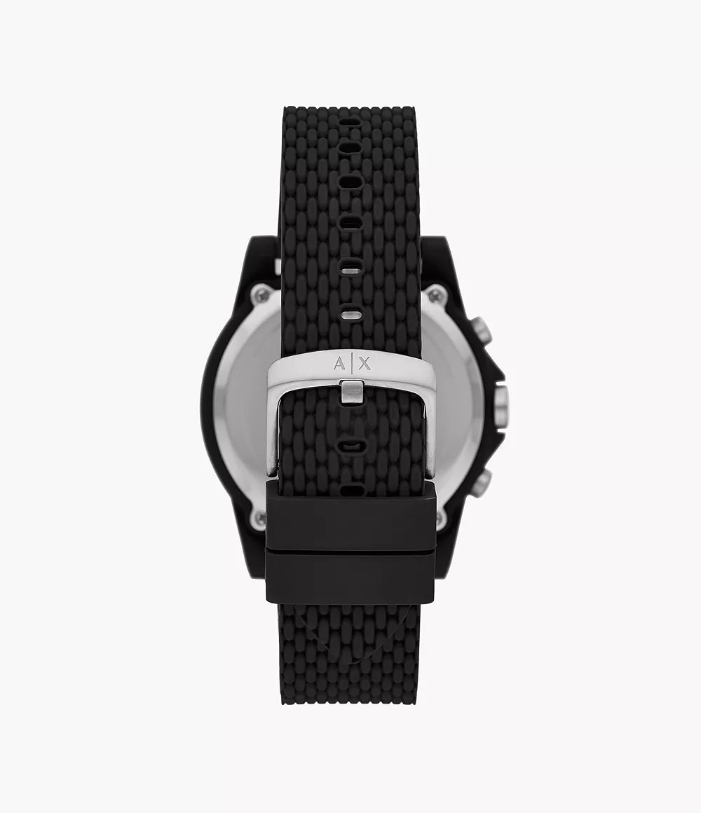 Armani Exchange Black Silicone Watch