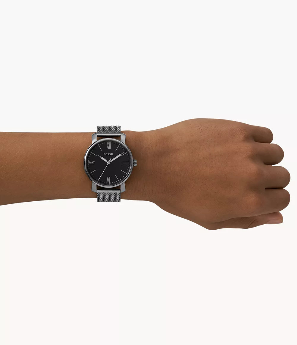 Fossil Three-Hand Smoke Stainless Steel Watch