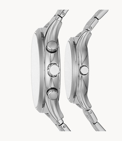 Fossil Fenmore Multifunction Stainless Steel Watch Gift Set for Couple