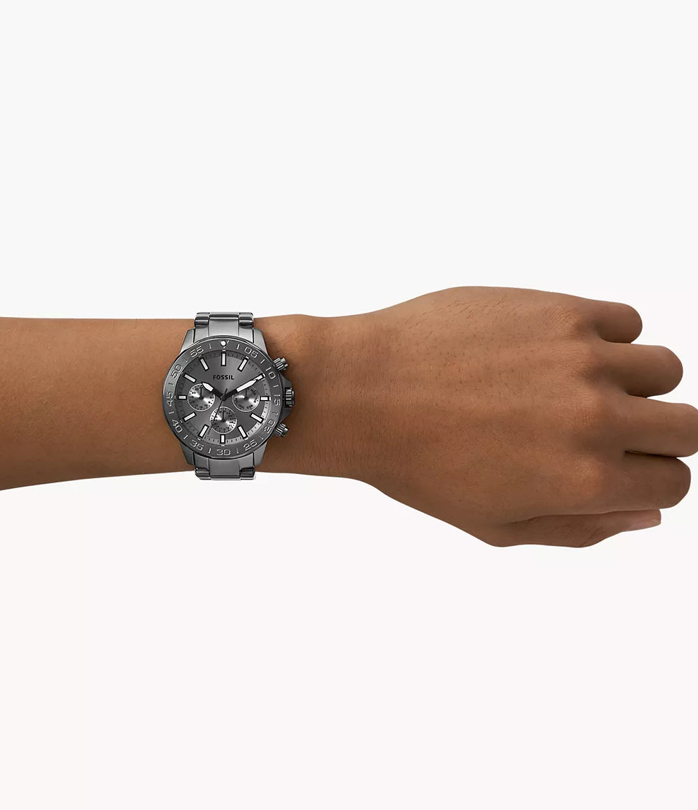 Fossil Bannon Multifunction Smoke Stainless Steel Watch