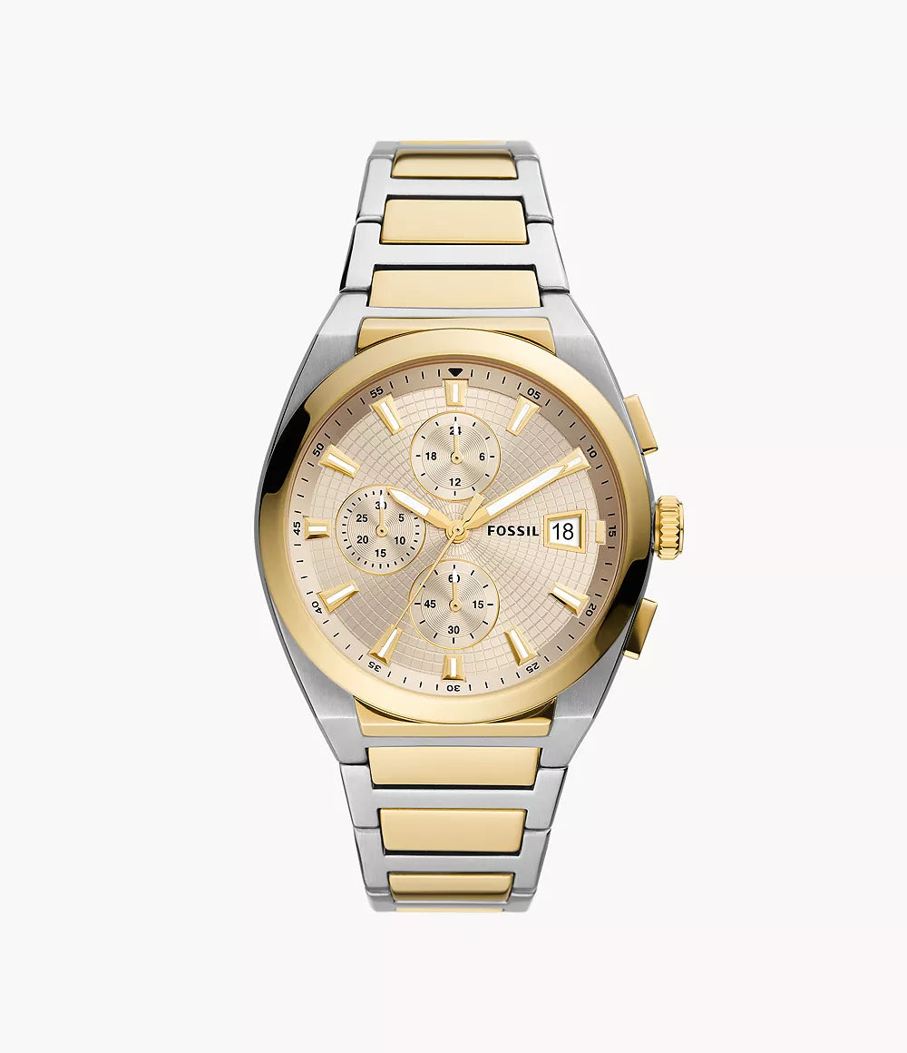 Fossil Everett Chronograph Two-Tone Stainless Steel Watch