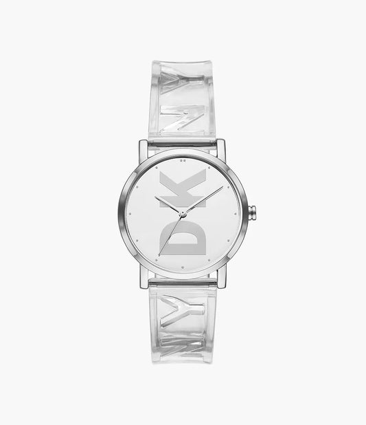 DKNY Soho Three-Hand Clear Polyurethane Watch