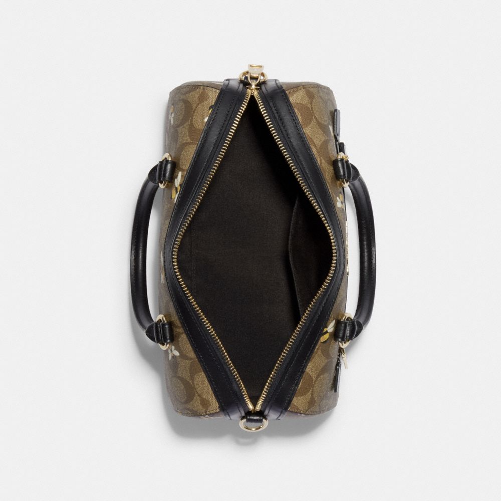 Coach Rowan Satchel In Signature Canvas With Bee Print
