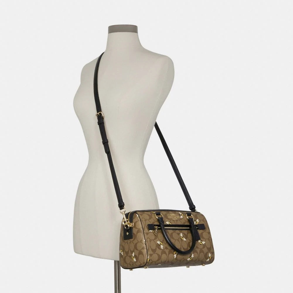Coach Rowan Satchel In Signature Canvas With Bee Print