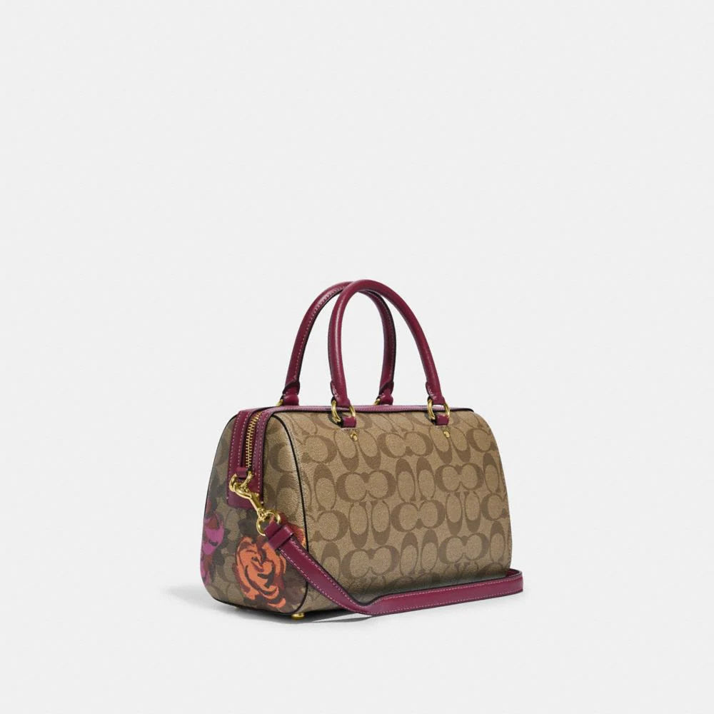 Coach Rowan Satchel In Signature Canvas With Jumbo Floral Print