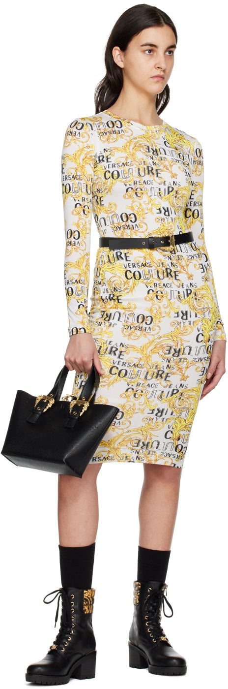 Versace Jeans Couture baroque-buckle Black tote bag