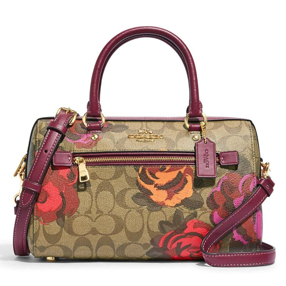 Coach Rowan Satchel In Signature Canvas With Jumbo Floral Print